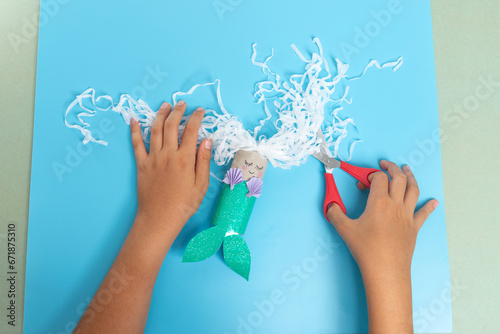 craft toy from a toilet roll, the little mermaid photo