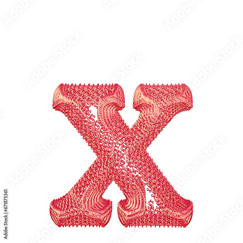 Symbol made of pink dollar signs. letter x
