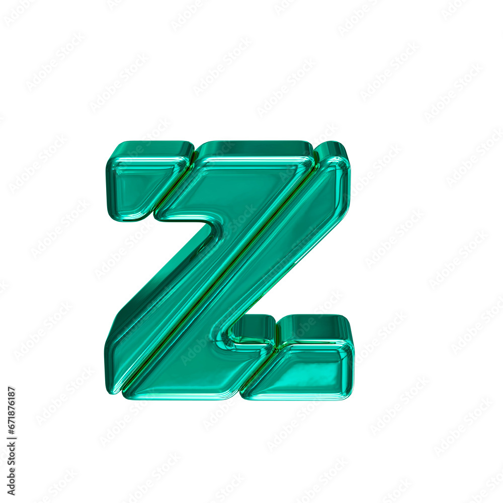 Turquoise block symbol. letter z Turquoise block symbol. letter z