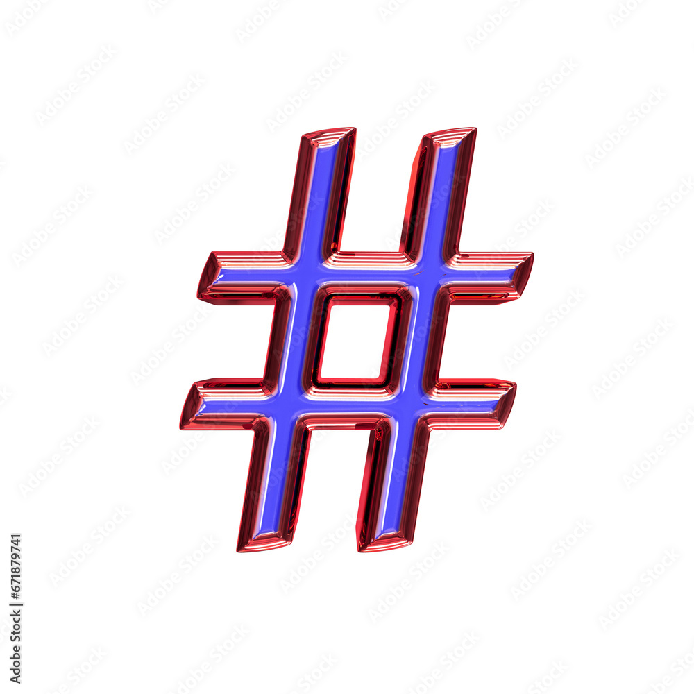 Obraz premium Blue symbol in a red frame