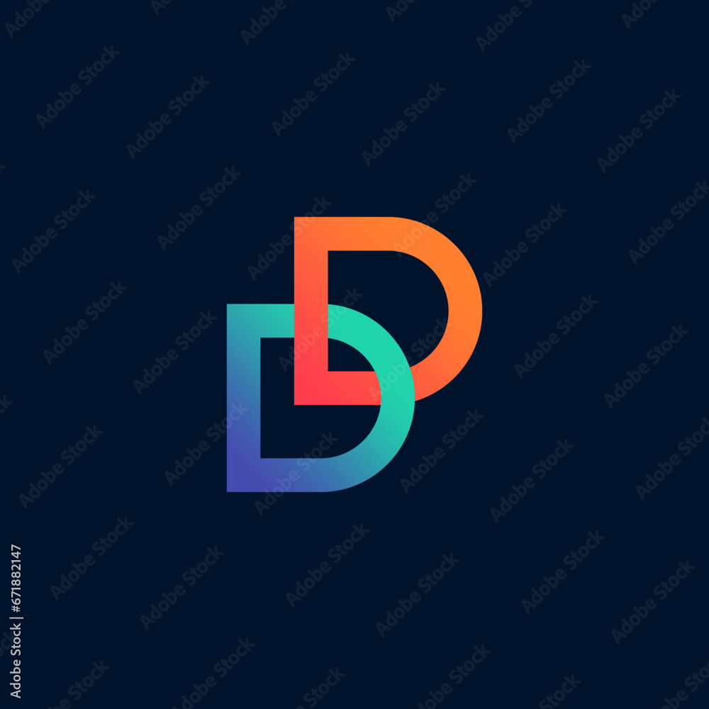 initial letter DD logo linear art design template elements. DD letter Simple and clean flat design initial letter DD logo linear art design template elements. DD letter Simple and clean flat design