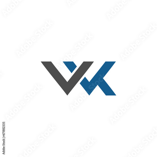 Abstract initial letter VW or WV logo in black and orange color isolated in white background