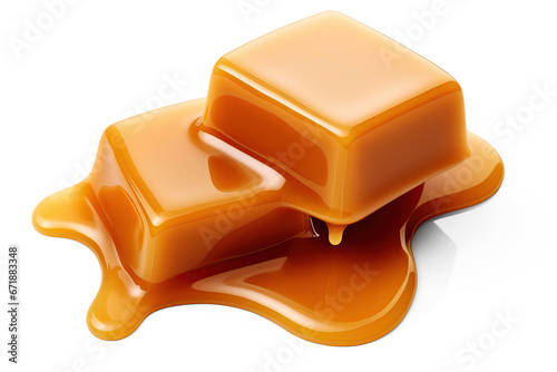 Caramel candies. cut out on transparent photo