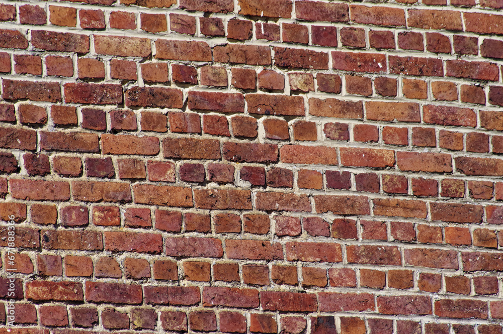 Obraz premium Tło, struktura cegły czerwonej z bliska.