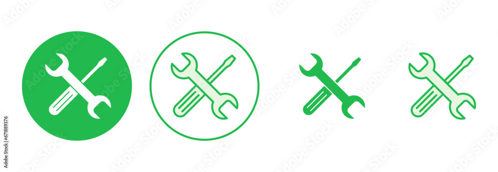 Repair tools icon set. tool icon vector. setting icon vector. Wrench and screwdriver. support, Service Repair tools icon set. tool icon vector. setting icon vector. Wrench and screwdriver. support, Service