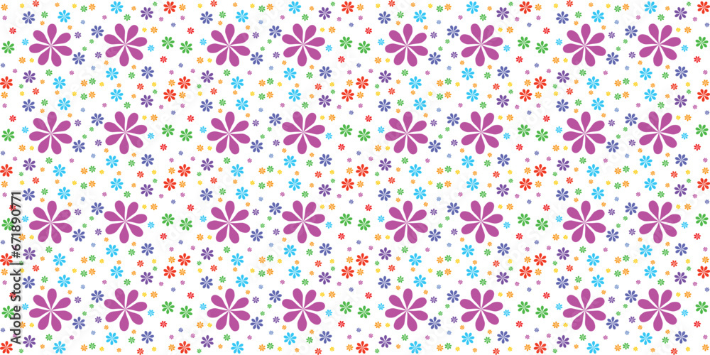 flower pattern design seamless on white background