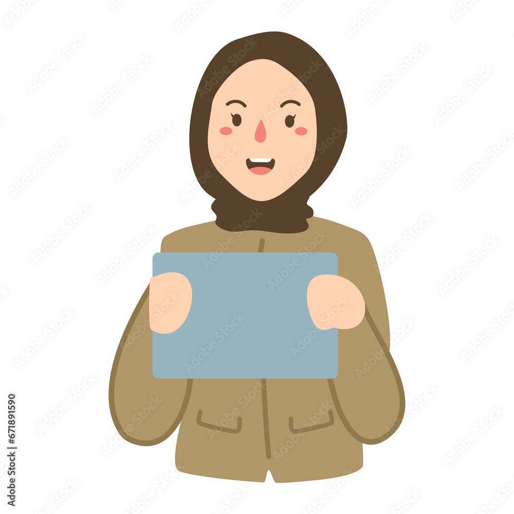 smiling young civil servant woman hold blank board smiling young civil servant woman hold blank board