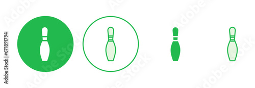 Bowling icon set. bowling ball and pin icon. bowling pins