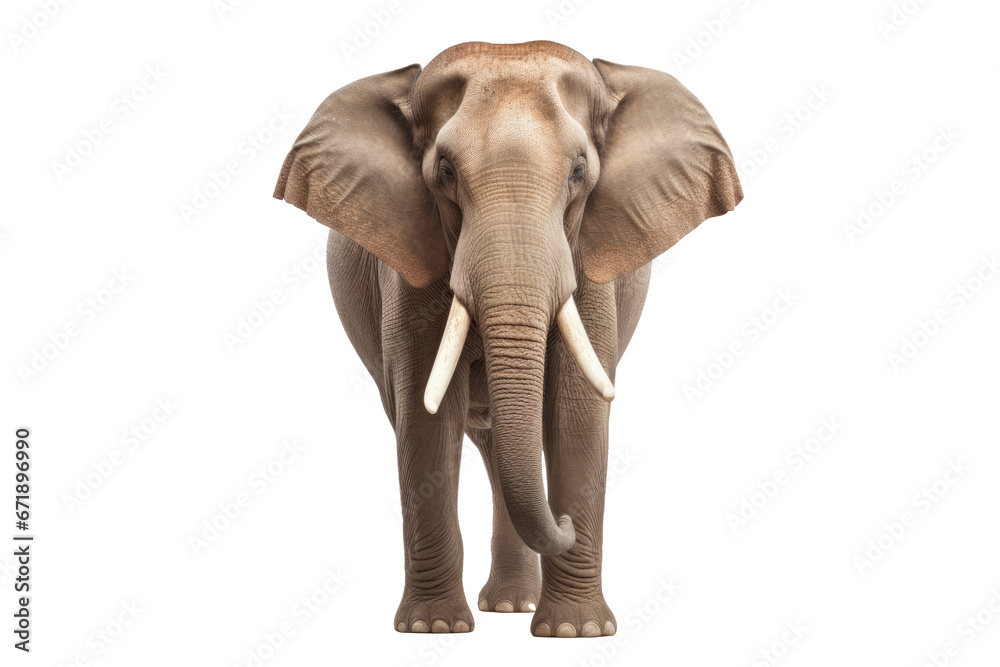 Elephant standing - Thailand. Full-length image of an Asian elephant standing on transparent background