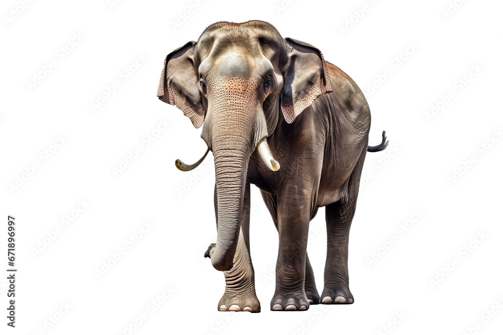Elephant standing - Thailand. Full-length image of an Asian elephant standing on transparent background