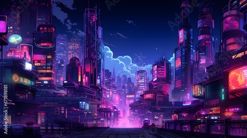 modern cityscape landscape at night