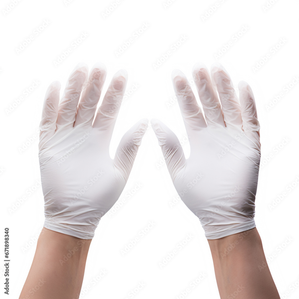 a pair of hands wearing medical gloves, AI Generative. a pair of hands wearing medical gloves, AI Generative.