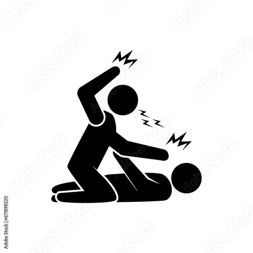 Social bullying icon. Harassment, social abuse and violence. Isolated on white background.