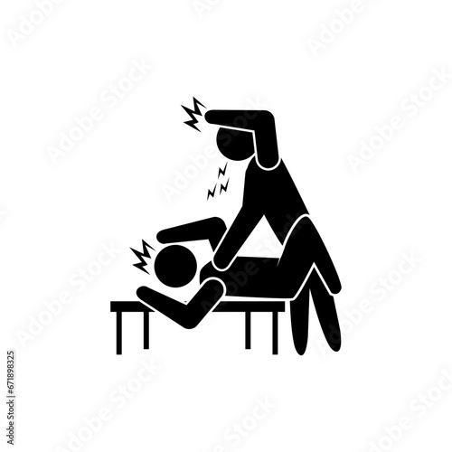 Social bullying icon. Harassment, social abuse and violence. Isolated on white background.