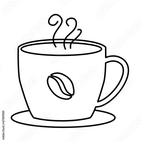 Hot Coffee Mug Line art Vector Illustration