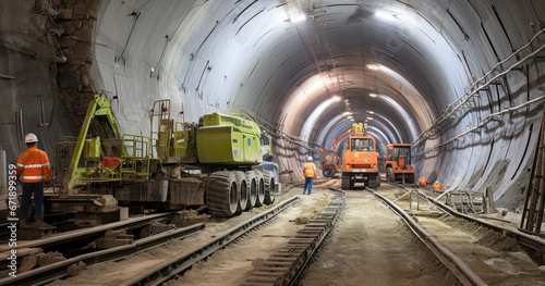 Inside the tunnel for Metro during construction