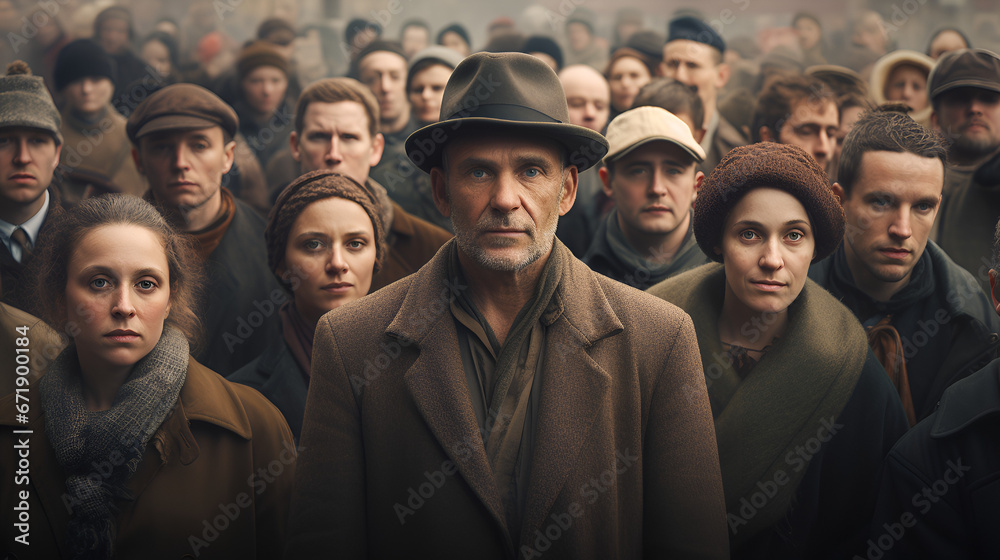 photo of people with prejudices with a lot of people in the backgroun photo of people with prejudices with a lot of people in the backgroun