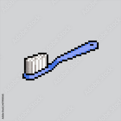 Pixel art illustration Tooth Brush. Pixelated Tooth Brush. Tooth Brush pixelated for the pixel art game and icon for website and video game. old school retro.