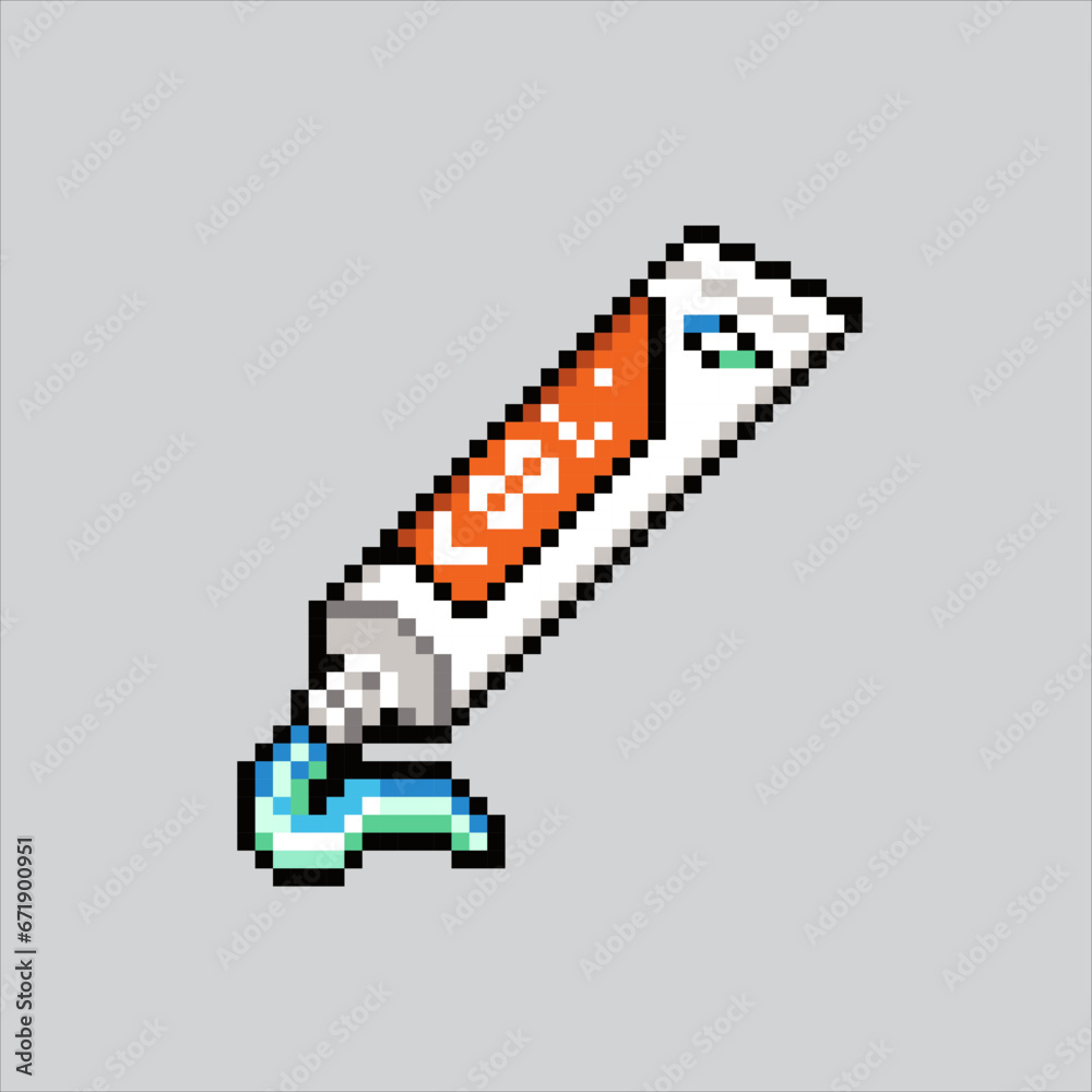 Pixel art illustration Toothpaste. Pixelated Tooth paste. Toothpaste pixelated for the pixel art game and icon for website and video game. old school retro. Pixel art illustration Toothpaste. Pixelated Tooth paste. Toothpaste pixelated for the pixel art game and icon for website and video game. old school retro.