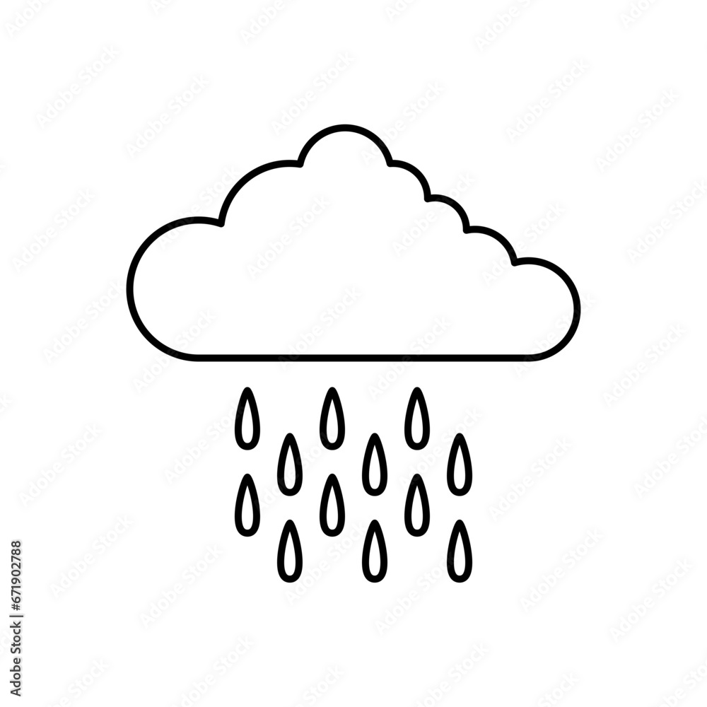 Cloud Rainly Line Vector Illustration Icon Cloud Rainly Line Vector Illustration Icon