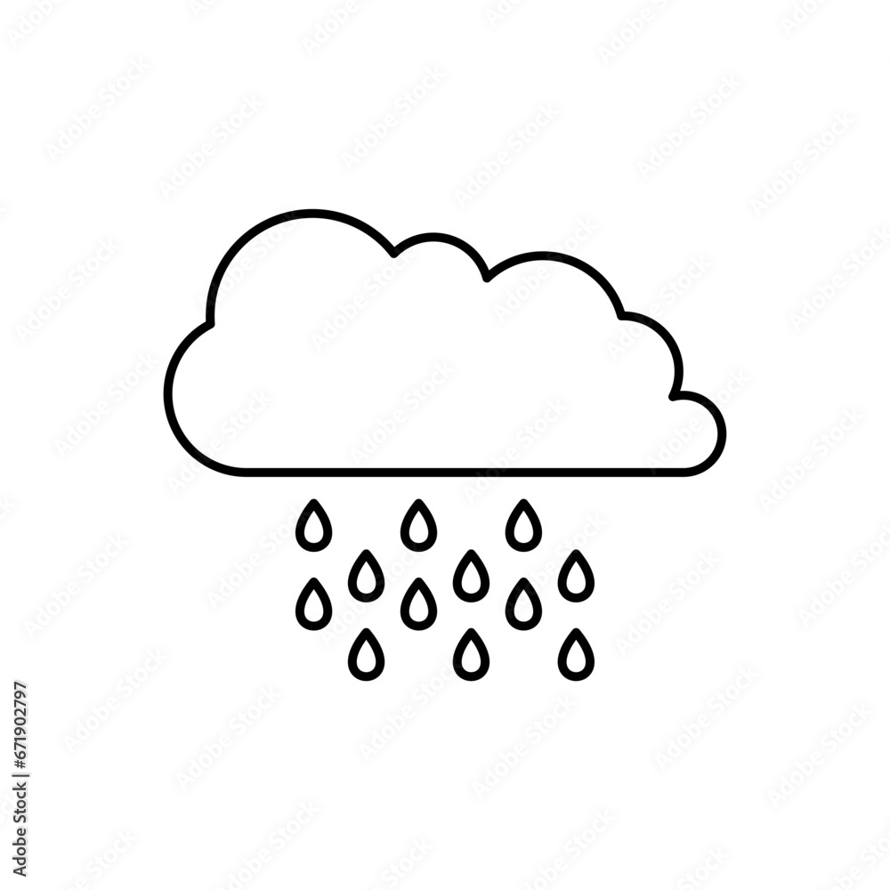 Cloud Rainly Line Vector Illustration Icon Cloud Rainly Line Vector Illustration Icon