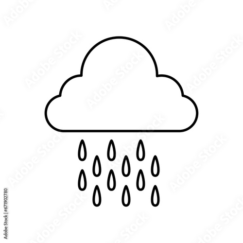 Cloud Rainly Line Vector Illustration Icon photo