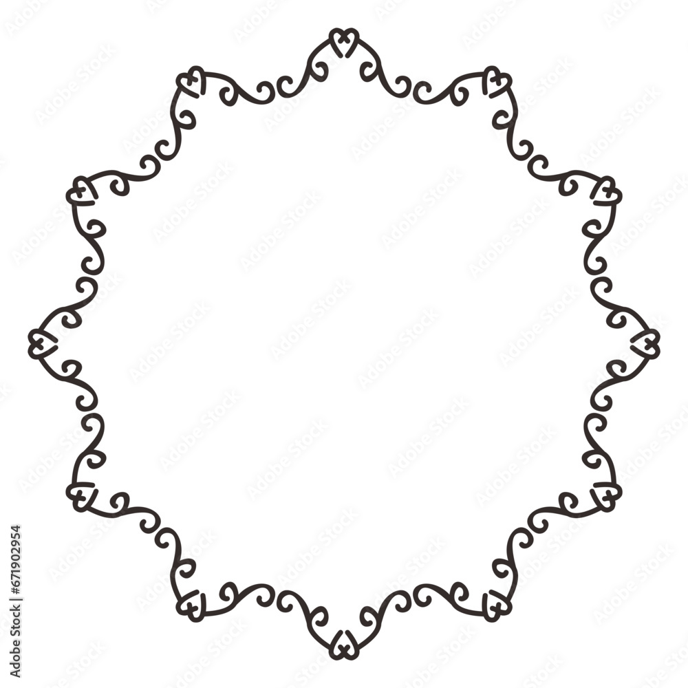 Mandala Frame Border Black Vector Illustration Mandala Frame Border Black Vector Illustration