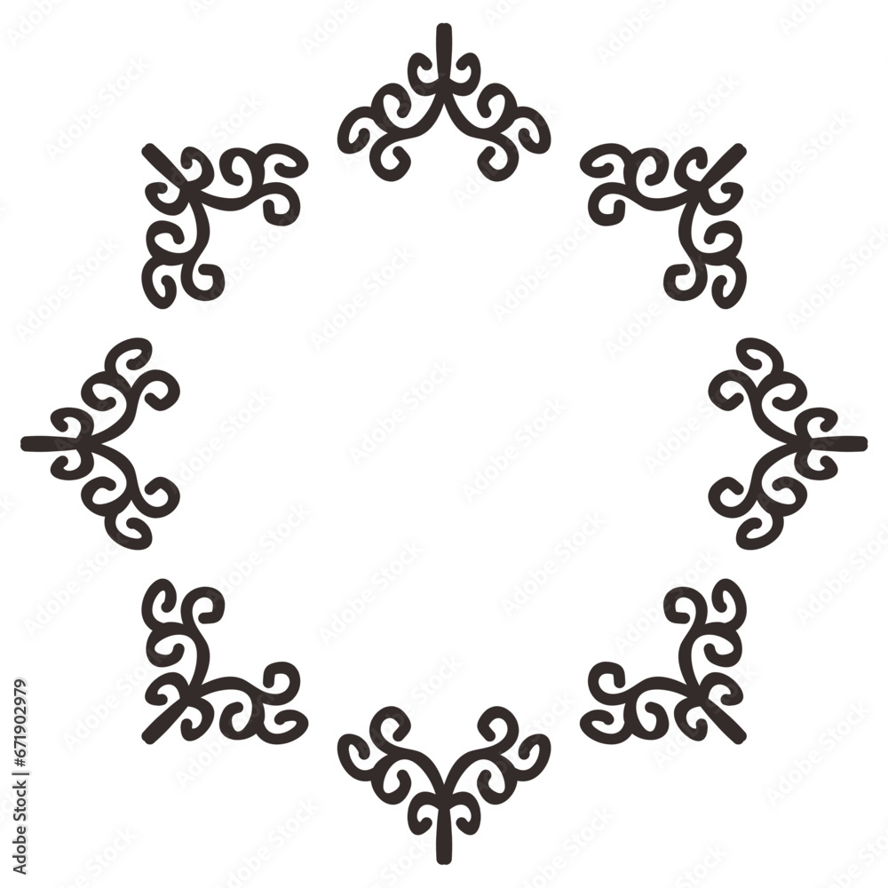 Mandala Frame Border Black Vector Illustration Mandala Frame Border Black Vector Illustration