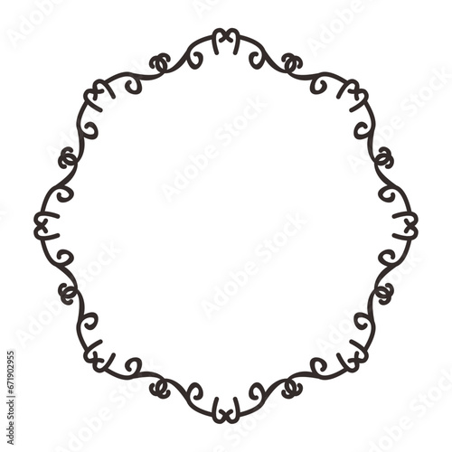 Mandala Frame Border Black Vector Illustration 