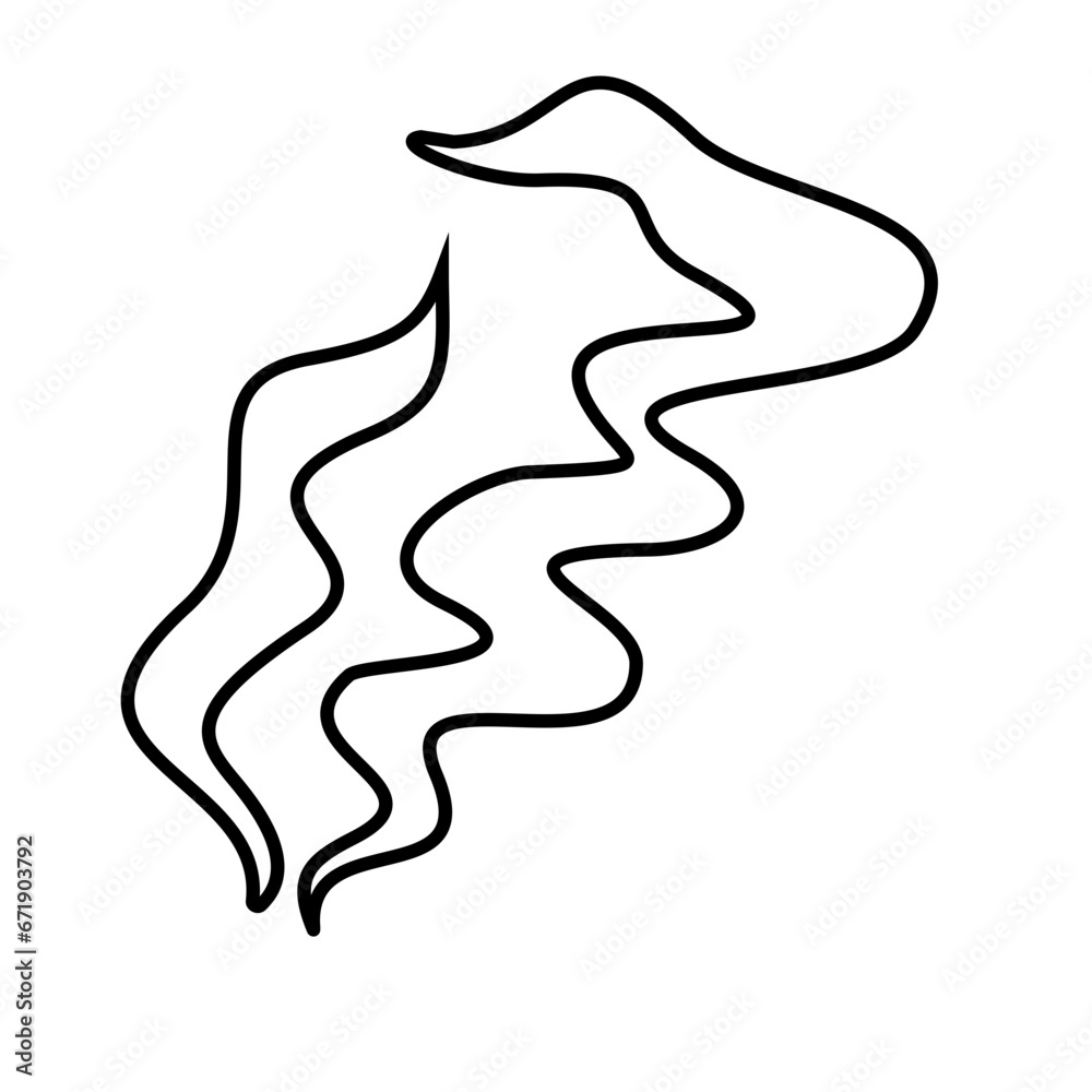 Smoke Smell Lines Icon Vector Illustation 