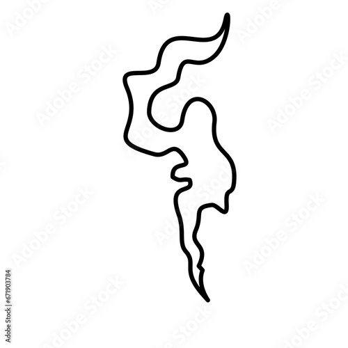 Smoke Smell Lines Icon Vector Illustation 