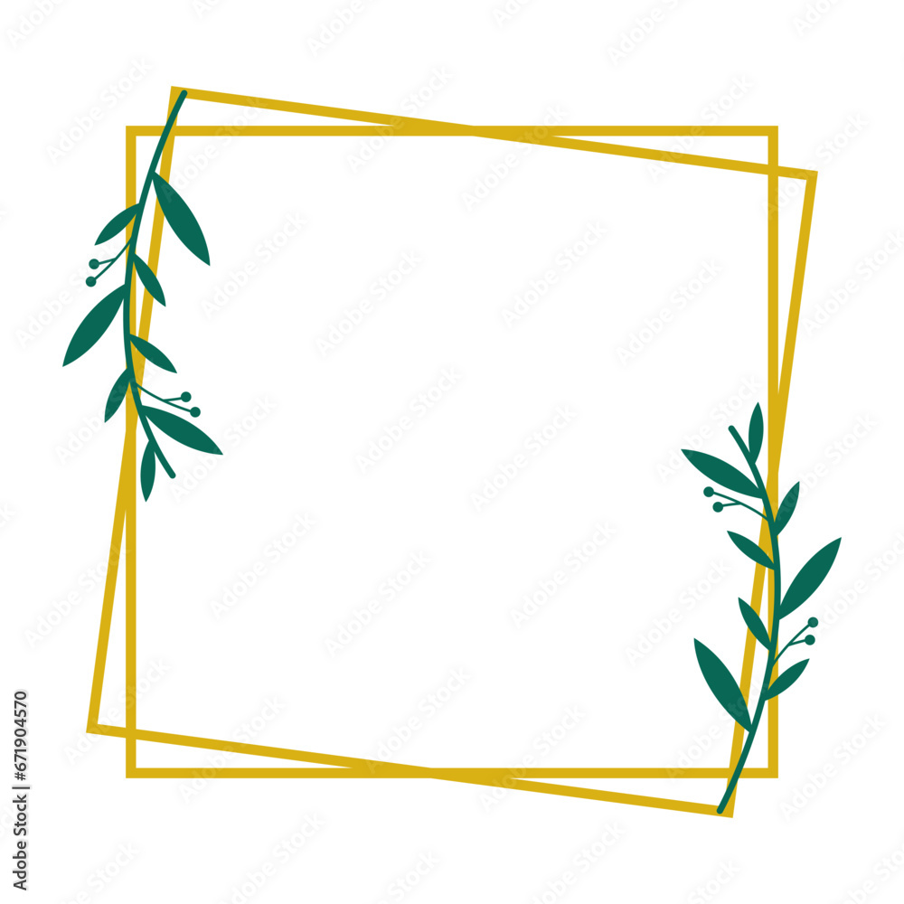 Frame Border with Leaf Elegant Vector Design Frame Border with Leaf Elegant Vector Design