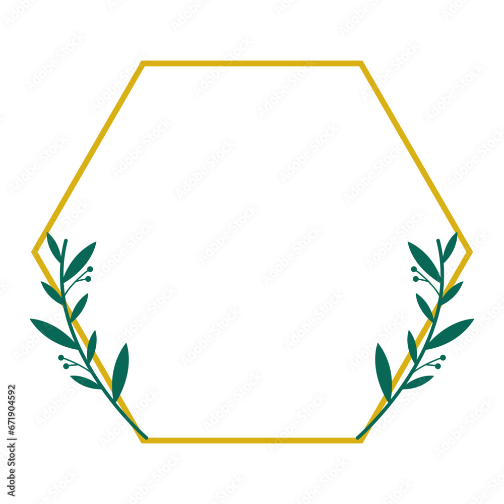 Obraz premium Frame Border with Leaf Elegant Vector Design 