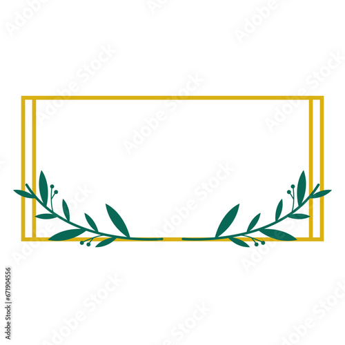 Frame Border with Leaf Elegant Vector Design 