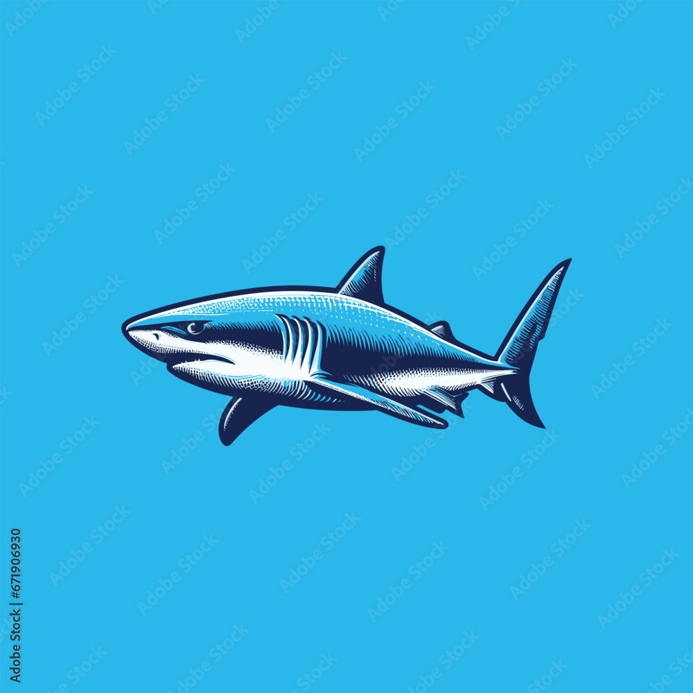 Swimming Shark Vector Graphic. Generative ai
