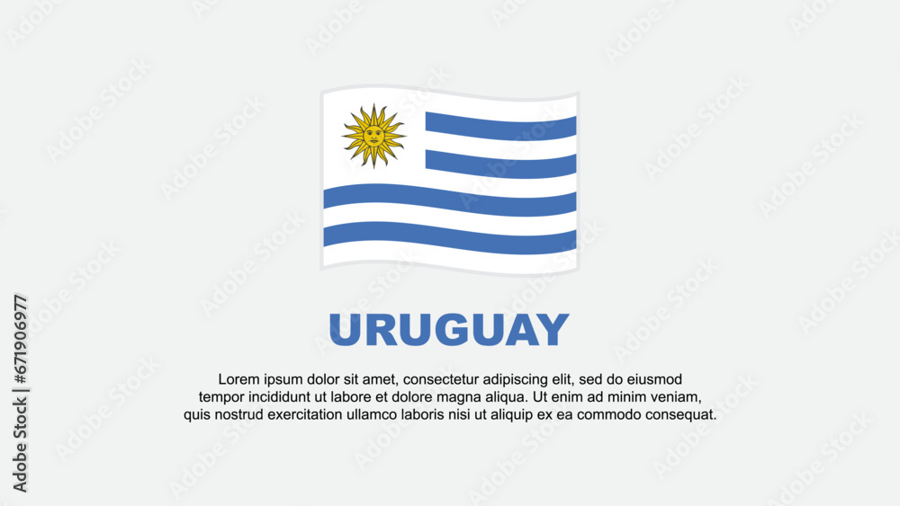 Uruguay Flag Abstract Background Design Template. Uruguay Independence Day Banner Social Media Vector Illustration. Uruguay Background