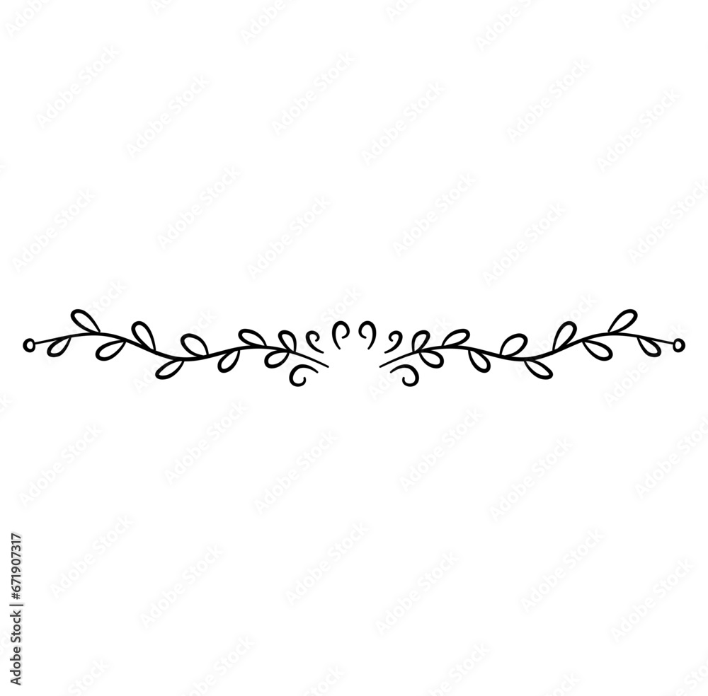 Fototapeta premium Divider Floral Vector Illustration Transparant Background 
