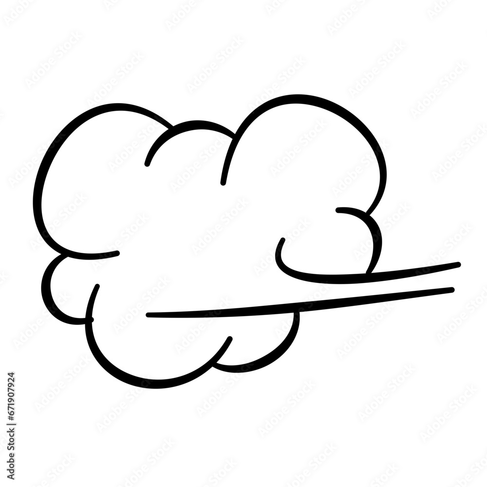 Cloud Cartoon Icon Lines Vector Illustration Cloud Cartoon Icon Lines Vector Illustration