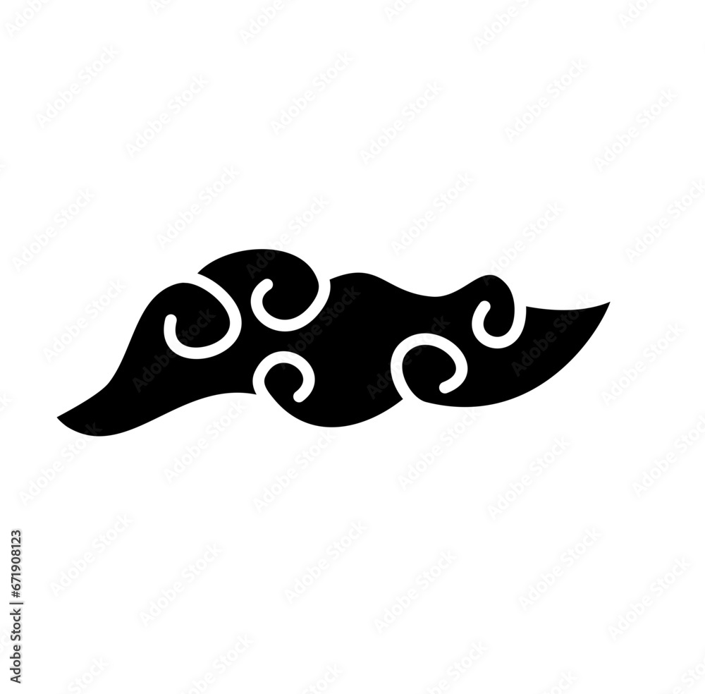 Mega Mendung Icon Batik Vector Illustration Mega Mendung Icon Batik Vector Illustration
