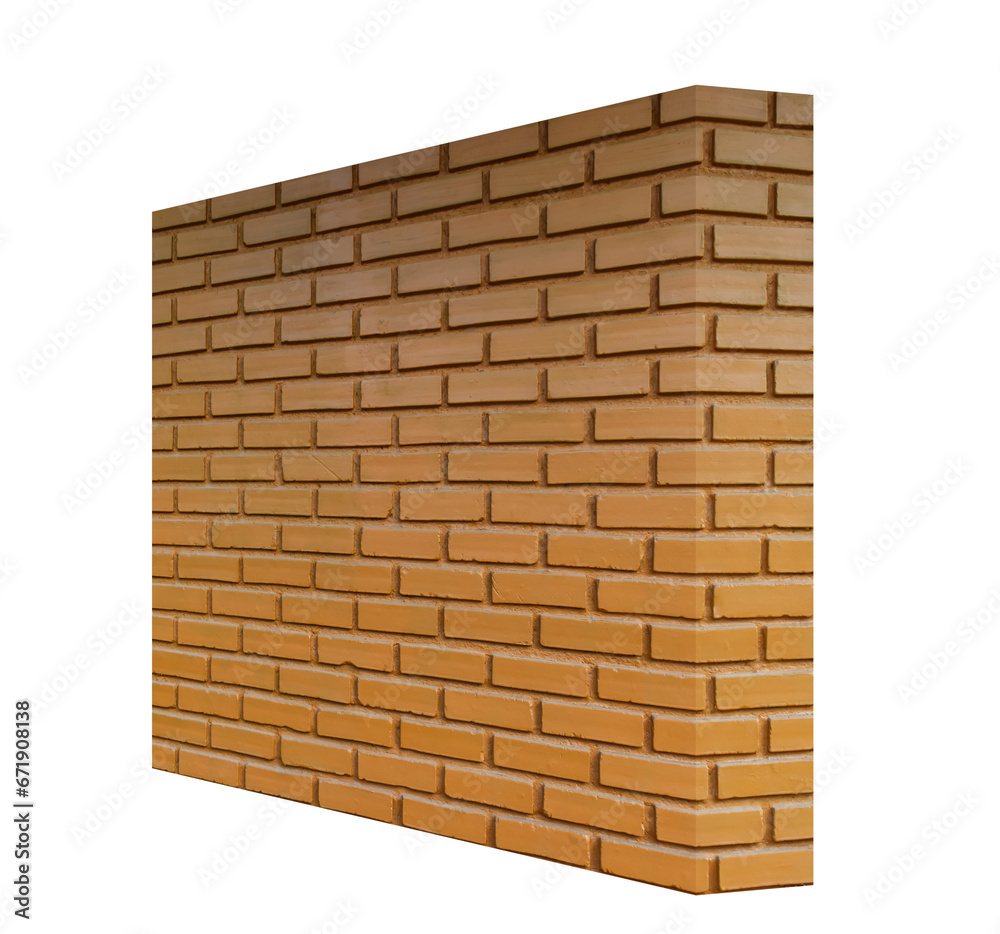 Fototapeta premium Brick wall perspective isolated on transparent background. PNG File