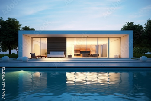 minimal modern. mini pool villa photo