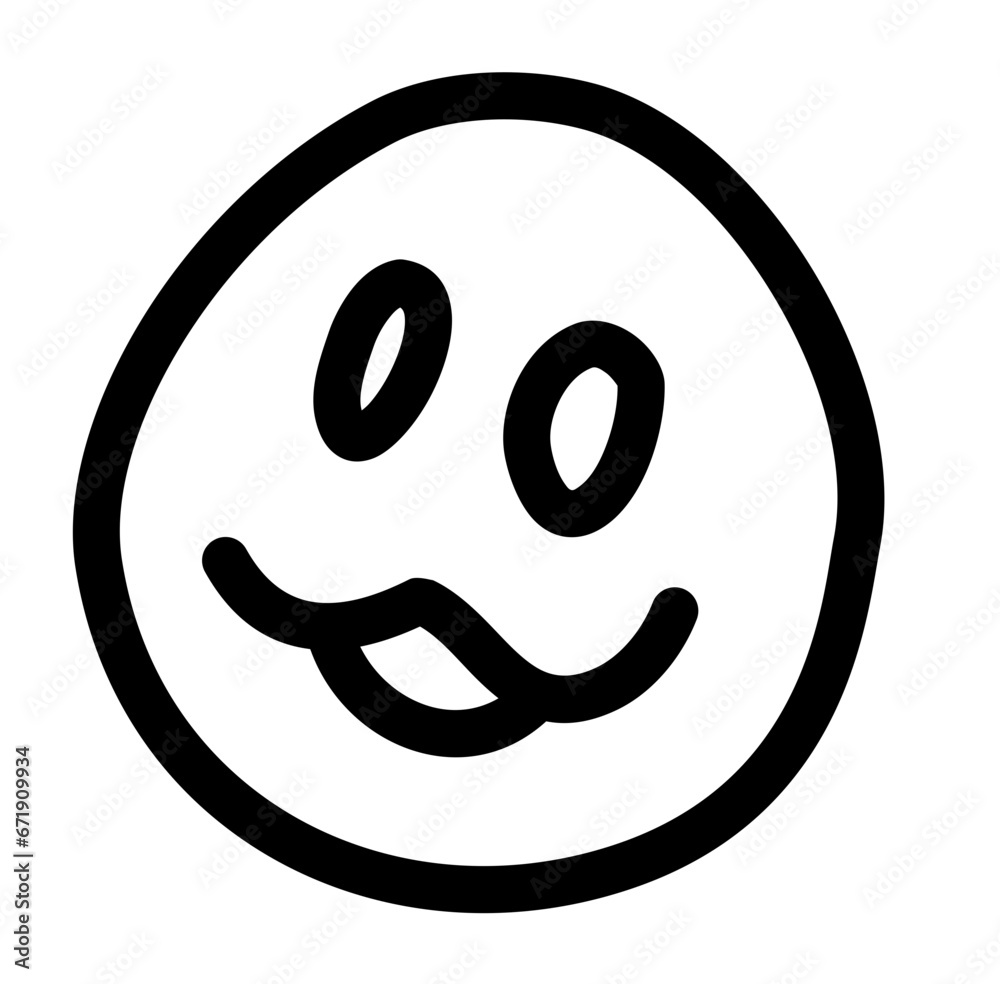 Fototapeta premium Smiley Emoji Doodle Vector Illustration 