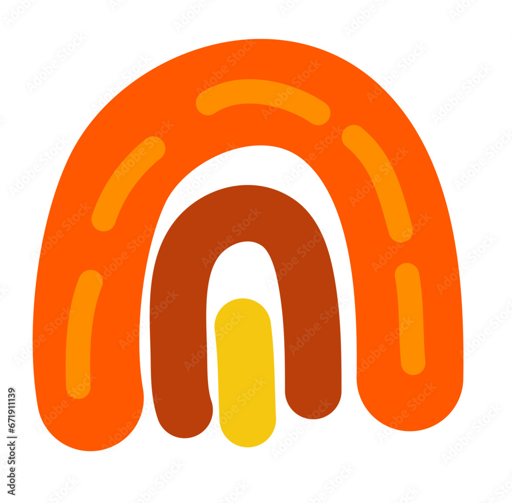 Fototapeta premium Cute Boho Rainbow Kids Vector Illustration