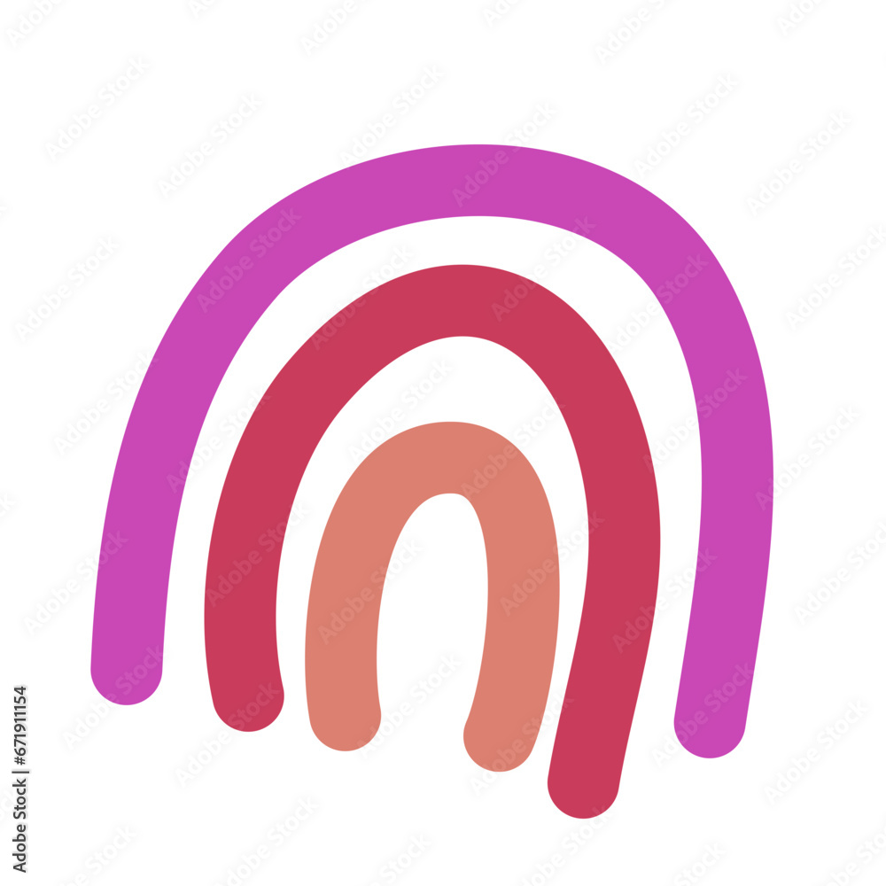 Cute Boho Rainbow Kids Vector Illustration 