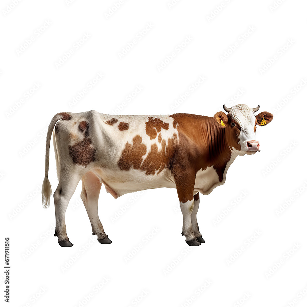 Beef cattle in isolated on transparent background generative ai