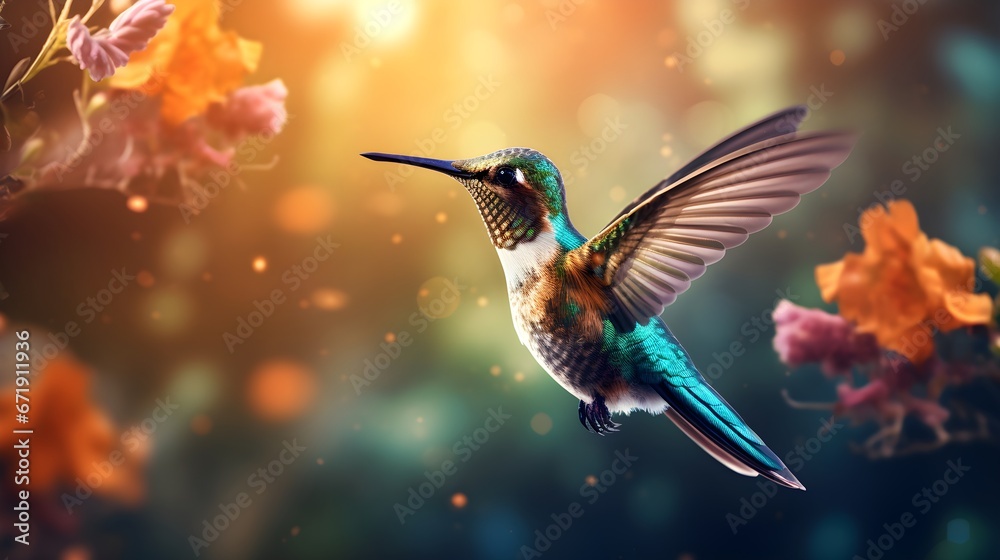 Fototapeta premium Detailed Hummingbird in Nature