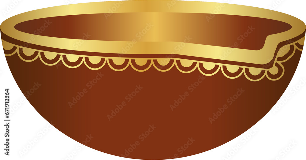 Gold Earthen Diwali Diya Lamp Gold Earthen Diwali Diya Lamp
