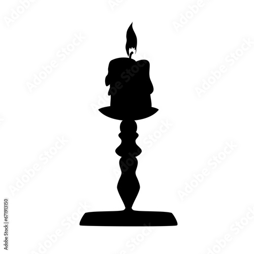 Candle Silhouette Stand Illustration Vector 