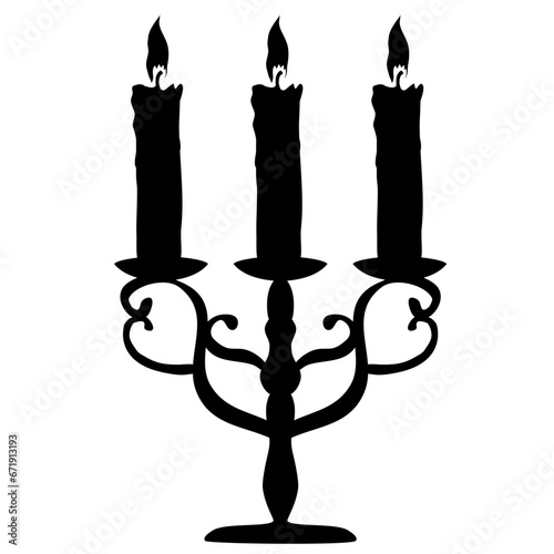 Candle Silhouette Stand Illustration Vector 