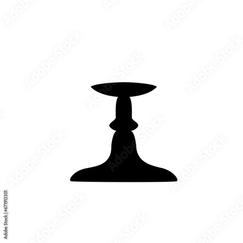 Stand Holder Candle Silhouette Vector 